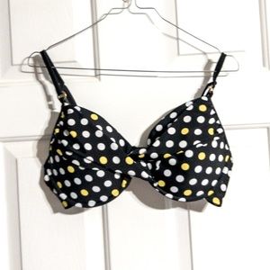 Polka Dot Bikini Top size L/G 36/38 C/D Catalina nwot